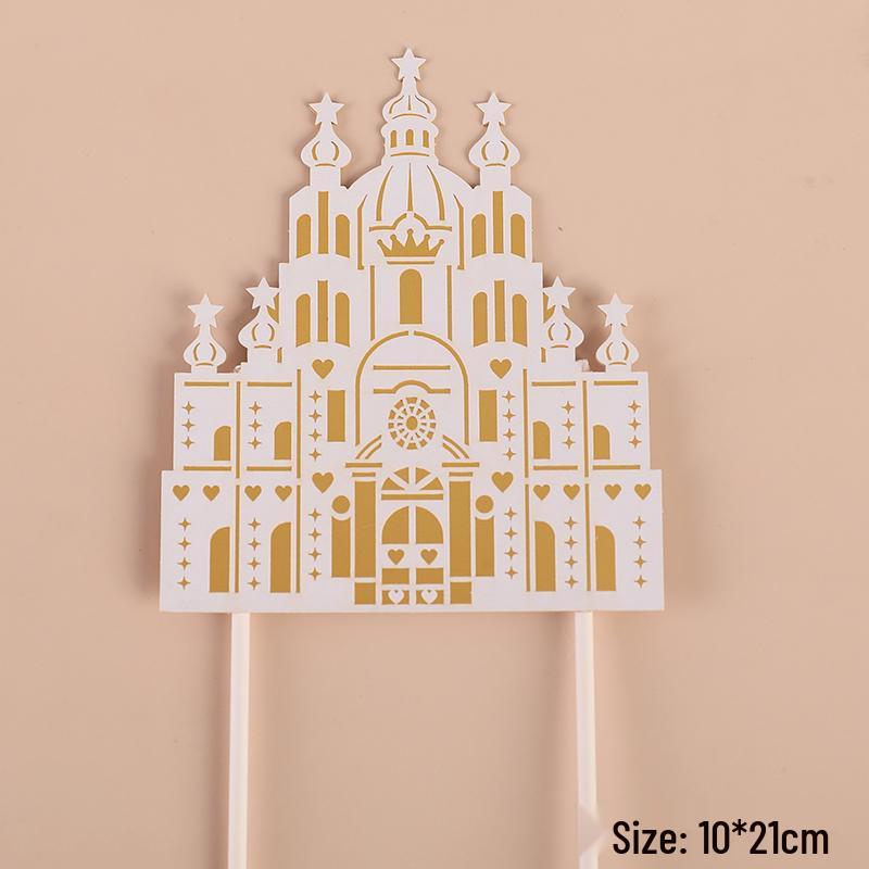 Decorazione per Torta Castello delle Fiabe con Ornamenti di Principe e Principessa