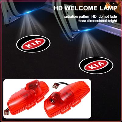 2x Luzes LED Sem Fio para Logo de Porta de Carro Projetor de Sombra Fantasma Lâmpada de Degrau de Boas-Vindas Para Ceed Sportage Rio K5 k6 K7 K8 Optima Cerato Proceed Venga Sedona