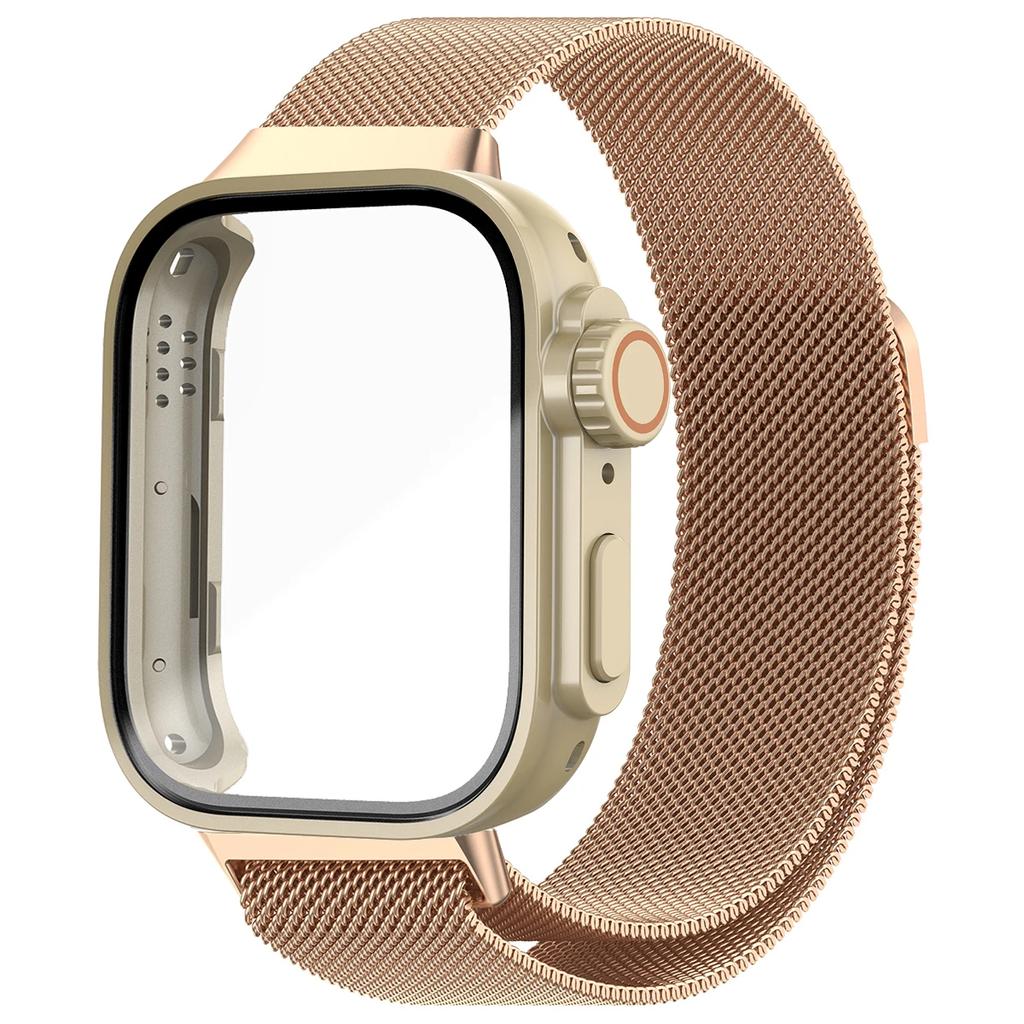 Glass Case+Milanese Loop For Huawei Watch Fit 3 Stainless Steel Magnetic Bracelet For Huawei Watch Fit 3 Screen Protector Case