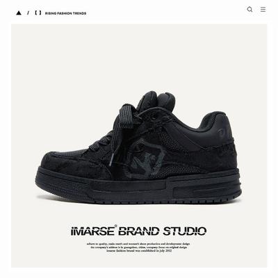 Buty Guangzhou seria niszcząca estetykę Czarny Rycerz młodzieżowy trend casualowa platforma męskie buty niskie buty deskorolkowe męskie i damskie