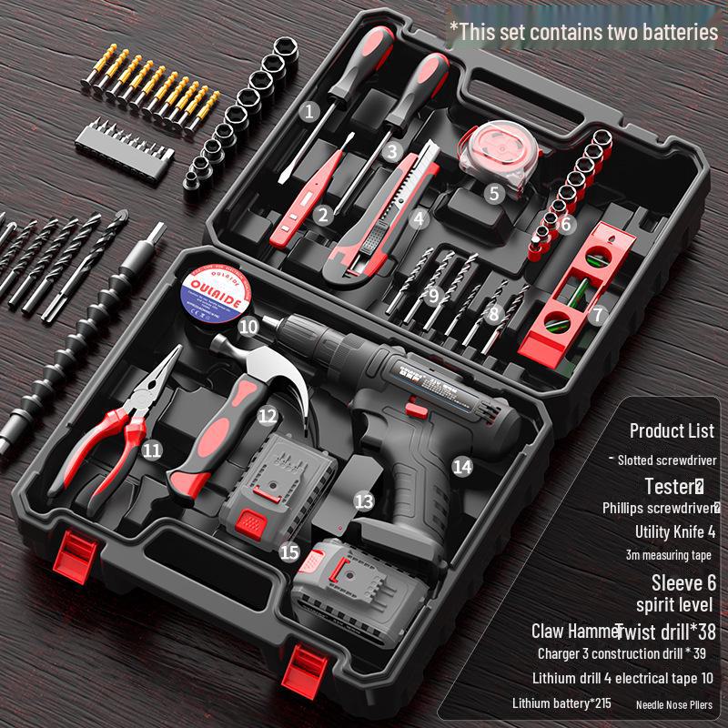 Multifunctional Electric Drill & Household Repair Tool Set for Carpentry and Electrician Tasks