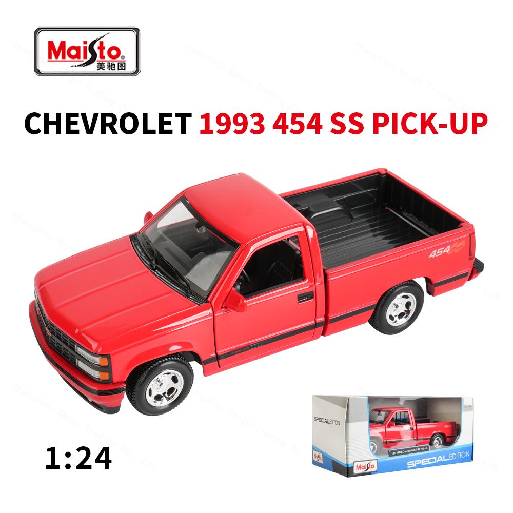Maisto 1:24 1993 Chevrolet 454 SS Pick-up Static Die Cast Vehicles Collectible Model Car Toys