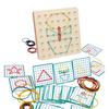 Wooden Geoboard Montessori Toy with Pattern Cards and Rubber Bands Matrix 8x8/7x7 Motor Skills Toy Gift for Boys and Girls