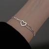 Double Layer Heart Bracelet Niche Simple Minimalist Jewelry Fashion Accessories for Women