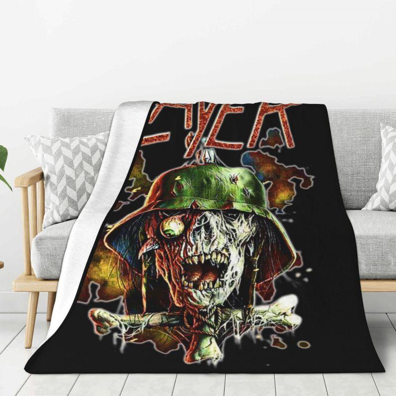 Custom Slayers Heavy Metal Rock Band Blanket Warm Fleece Soft Flannel Throw Blankets for Bed Sofa Home Spring