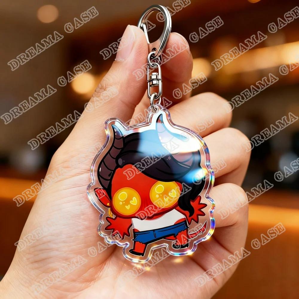 

Cute Game Chibi Keychain for Accessories Mecha Man Blonde Blazer Robert Robertson Keyring Jewelry Dispatch Gaming Fans Gifts