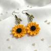 Boucles d'oreilles Puces Florales Premium de Niche pour Femmes Géométriques Tournesol Amazon Décor Quotidien Rencontre