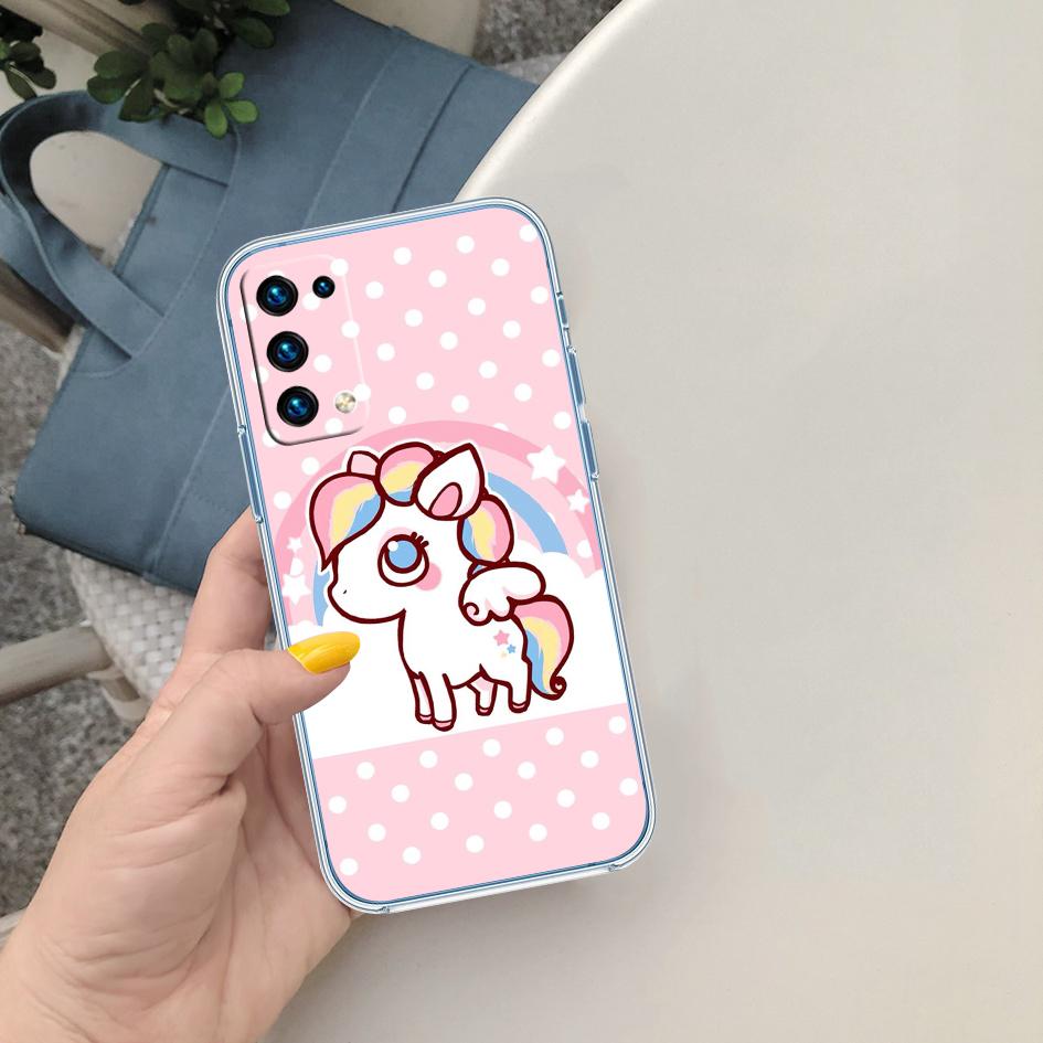 CJ103 Unicorn Cute Soft Shell Transparent Phone Case for Motorola Moto G7 G8 G9 G84 G85 G73 G24 G15 Z2 Play Power Plus