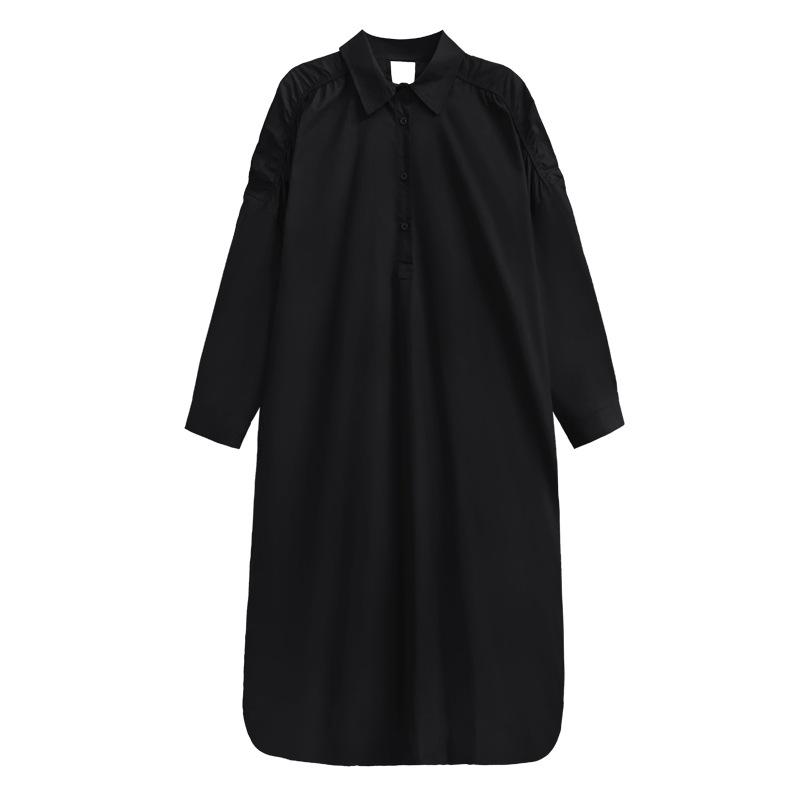 Xitao Casual Hollow Out Folds Long Sleeve Women Dress DMJ2729