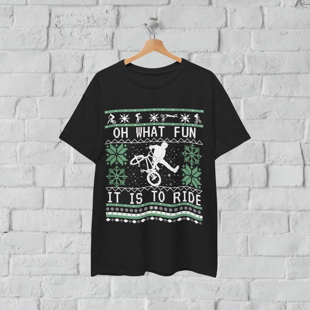 BMX Christmas Shirt, Oh What Fun It Is To Ride, Bike Rider Holiday T-Shirt
