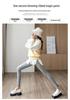 Women's Gray Slimming Elastic Cotton Pants - Nine-Point Length, Tummy Control, Skinny Leg, Suitable for Outdoor Wear.