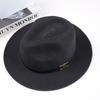 Panama Straw Hat Men and Women Summer Beach Hat Vacation Sunscreen Visor Elegant Fashion Jazz Top Hat