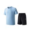 Training Short Sleeve Shorts Summer Casual Sports Suit Men Suit Waterfall-Blue 952627202-4