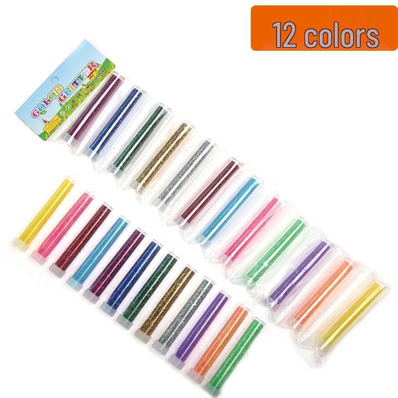 

12-Piece Handmade 3D Glitter Set: Colorful Gold & Silver Sparkle Powder