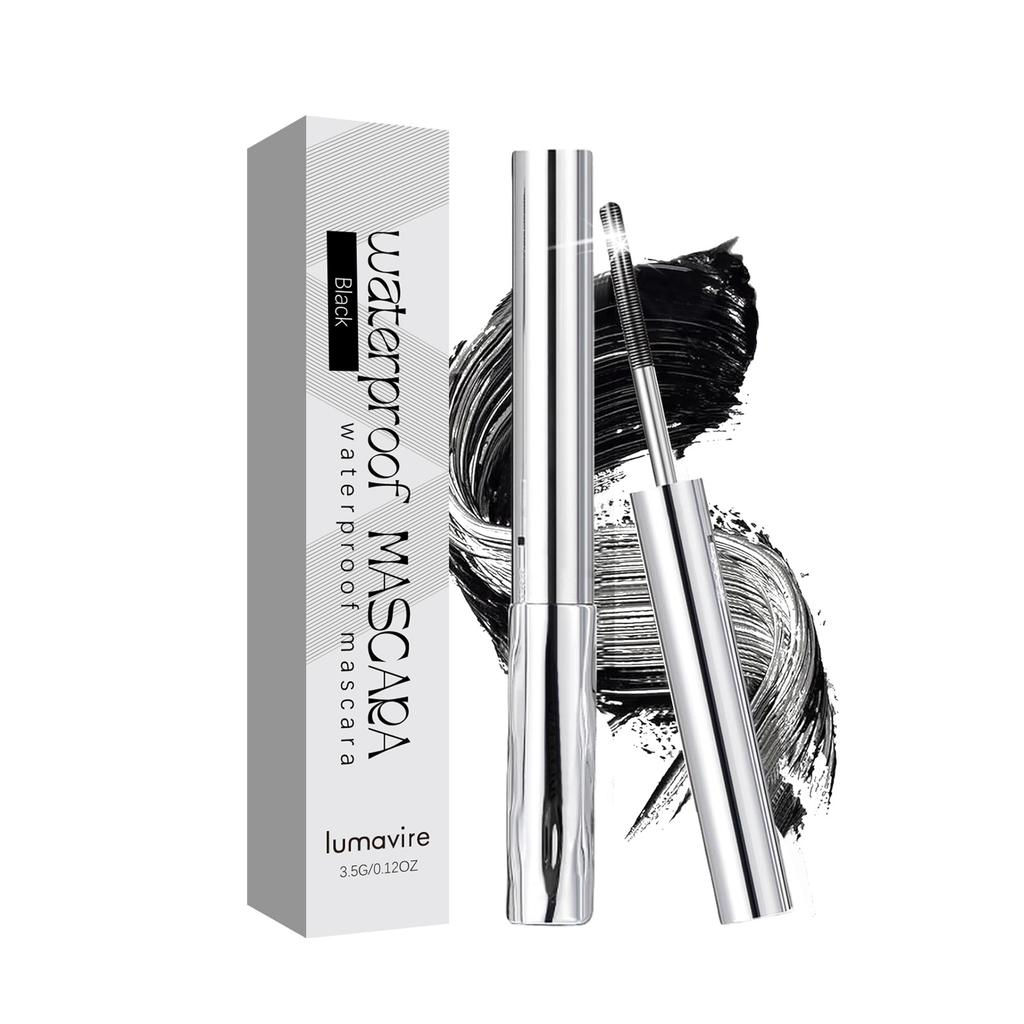 Lumavire Waterproof Mascara: Long-Lasting Curling & Volumizing Lash Mascara with Vitamin E, Smudge-Proof & Gentle Formula, 3.5g