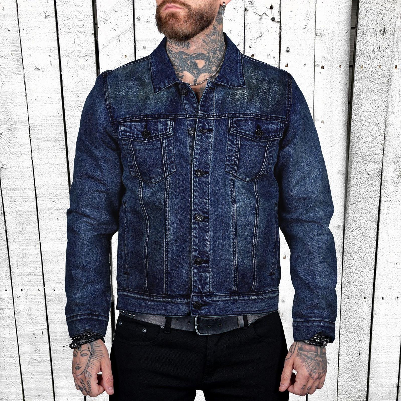 

Men s Denim Jacket Cotton Fashion Casual Slim Fit Jacket Men s Denim Jacket L