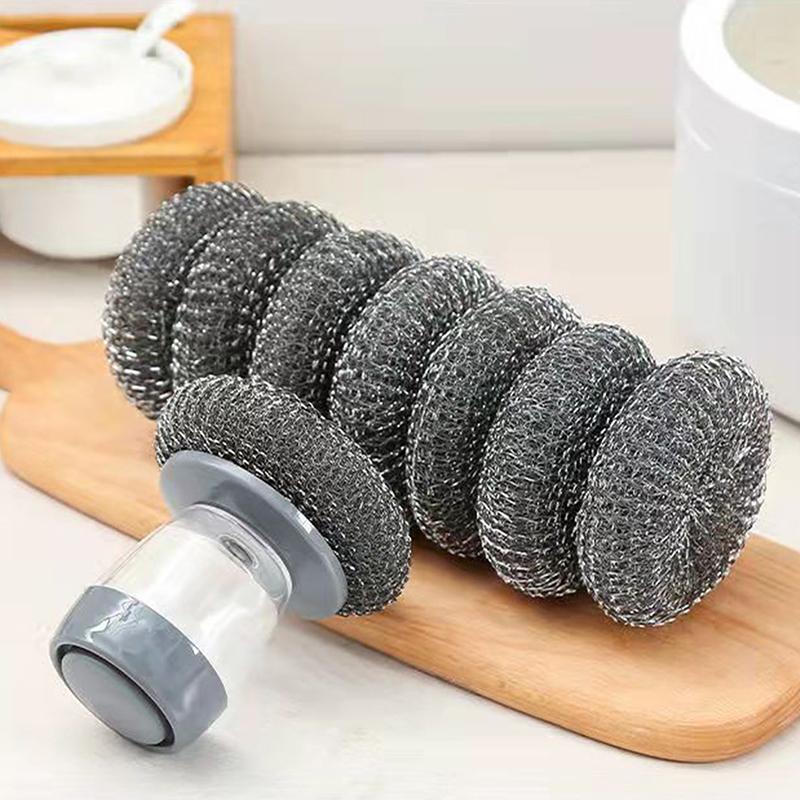 Durability Pots Cleaning Brush With Soap Detergent Dispenser,Gentle On Nonstick Cookware, For Home Restaurant Use