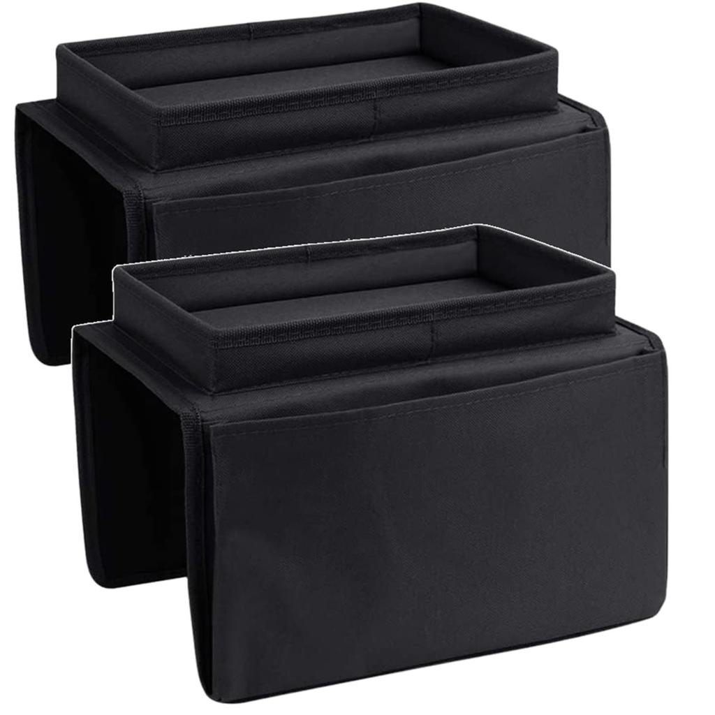 Sofa with Cup Holder No-Slip Couch Sofa Armrest Organiser Couch Remote Control Holder (Black)