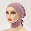 Islam Hijab Caps Muslim Women Inner Hijab Solid Color Undercap Hijab Femme Musulman Turban Islamic Ready To Wear Headcover