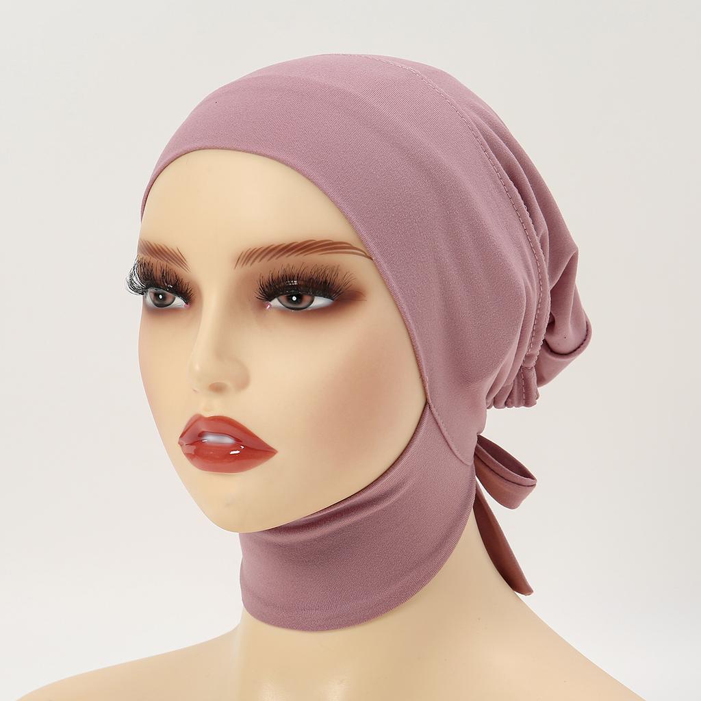 Islam Hijab Caps Muslim Women Inner Hijab Solid Color Undercap Hijab Femme Musulman Turban Islamic Ready To Wear Headcover