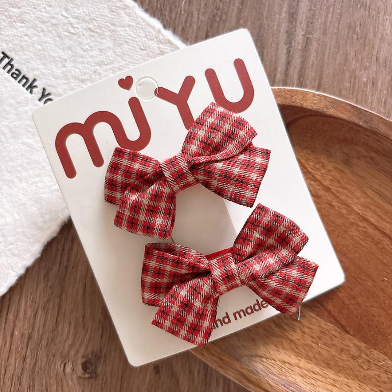 

1Pair Cute Red Bow Hairpins Kids Girls Barrettes Headwear Headdress Ornament