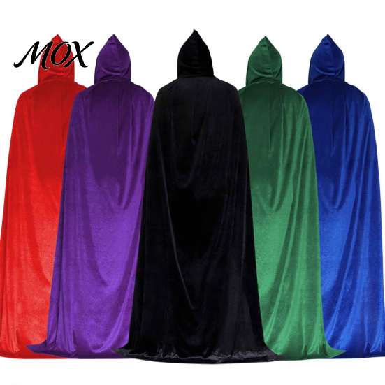 Soft Velvet Cape for Cosplay Unisex Adults Hooded Cloak, Vampire Wizard Cape, Renaissance Halloween Cloak with Hood Medieval Costume Witch Cosplay,