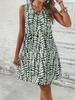 2026 Abito da donna a maniche corte con stampa europea e americana, ad anelli, casual da vacanza, versatile, abbigliamento femminile