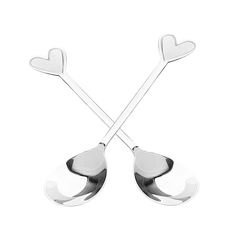 Kávová čajová lžička z nerezové oceli ve tvaru srdce