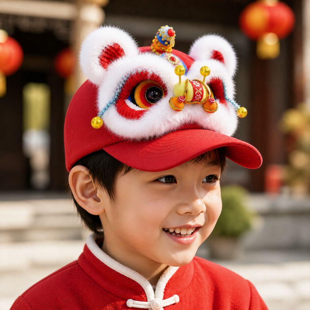 Versatile Style 3D Lion Dance Hat Lightweight Casual Beach Cap New Outdoor Sun Hat