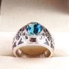 London Blue Topaz Oval Gemstone With 925 Sterling Silver Ring For Men's #B233 JL375675987374
