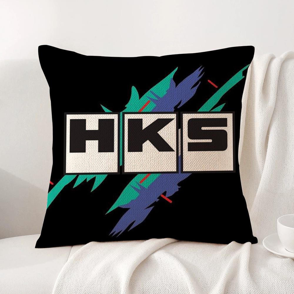 Retro Pattern H-Hks Cushion Cover Summer Coolness Linen Fabric Double-Sided Printing Pillow Case Sofa Home Decor Gift
