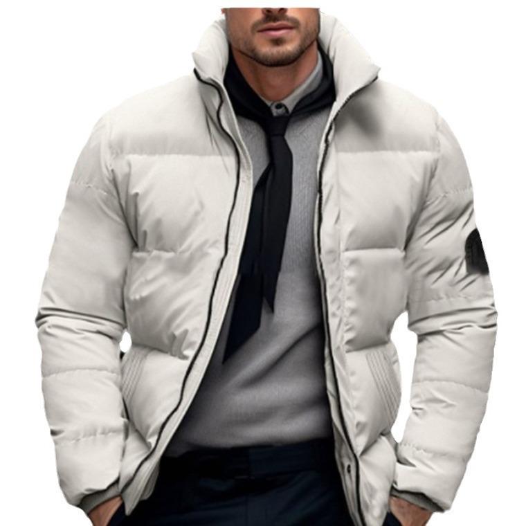 European & American Men's Winter Cotton Padded Jacket, Thickened, Casual, Plus Size, Outerwear, Labeled European Size.