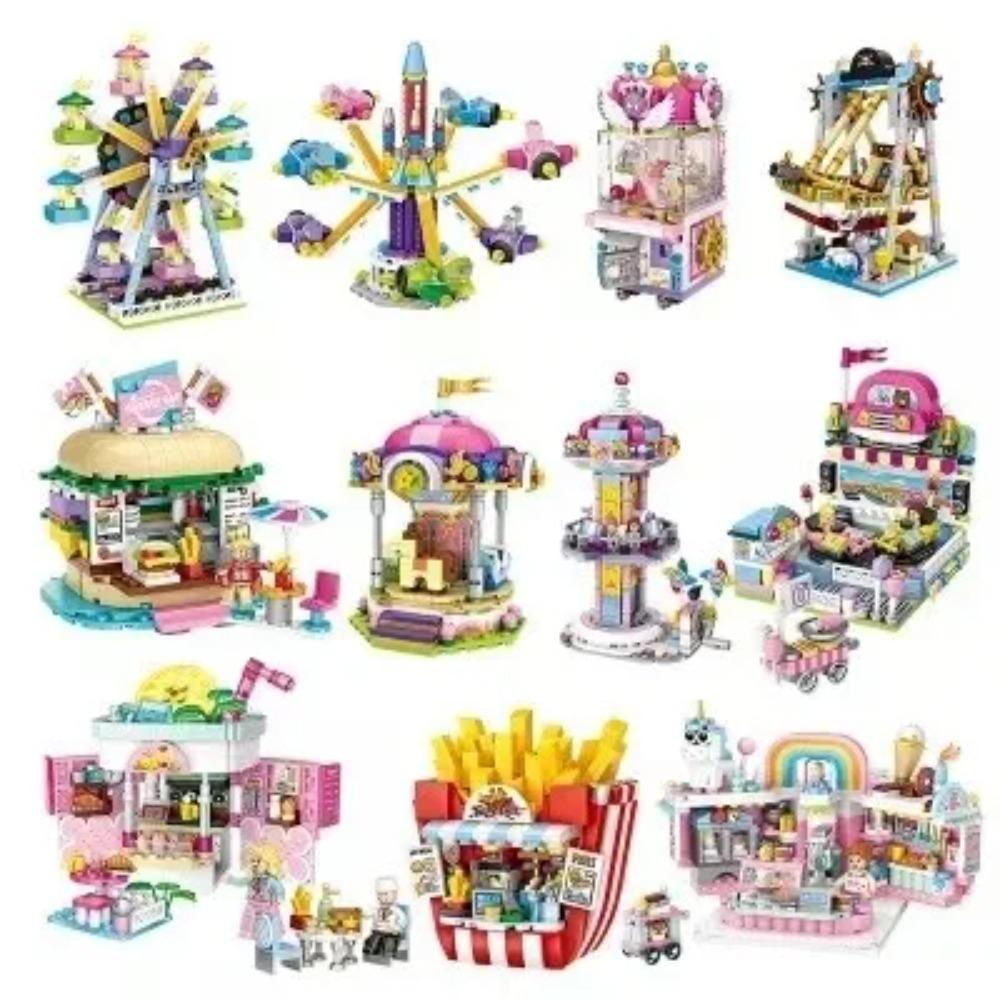 LOZ Blocchi Parco Divertimenti Mattoncini Hamburger Patatine Negozio Pisa Macchina da Gioco Modello Corsair Giocattoli per Bambini 1727