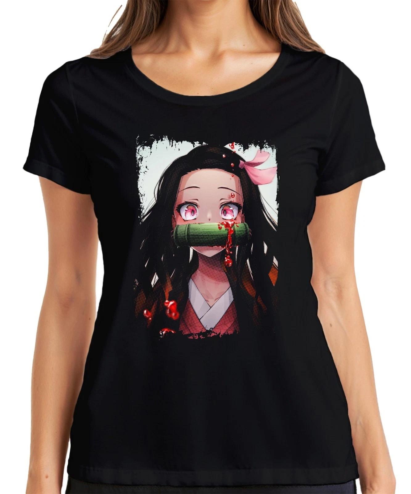 Nezuko Kamado Demon Slayer Anime Manga Bambus Blut Kawaii Cosplay Damen T-Shirt XXXXL