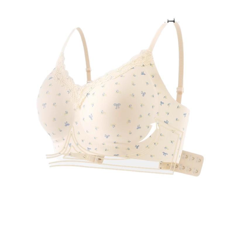 French Style Women Seamless Wireless Push Up Lace Backless Bra