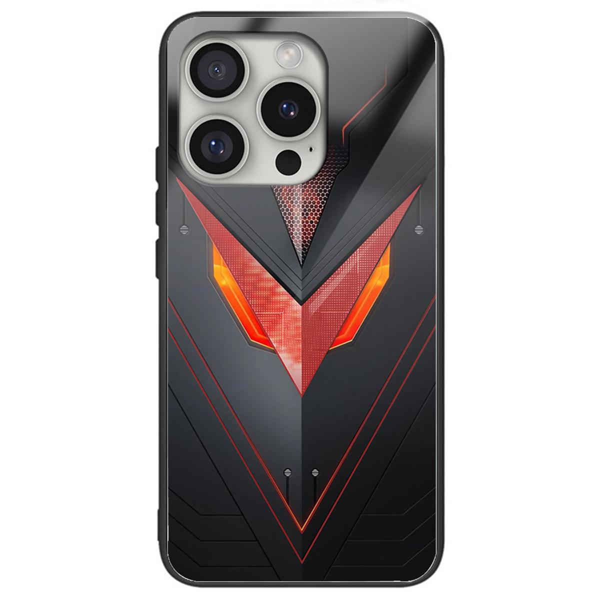 

For iPhone 16 Pro Case Tempered Glass TPU Drop-Proof Phone Cover Pattern Printing Style B