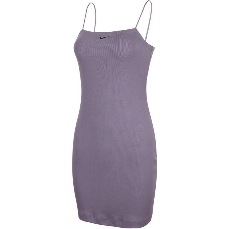(WMNS) Nike Sportswear Chill Knit Tight Mini-Rib Cami Dress Purple Women s FN4158-509 L