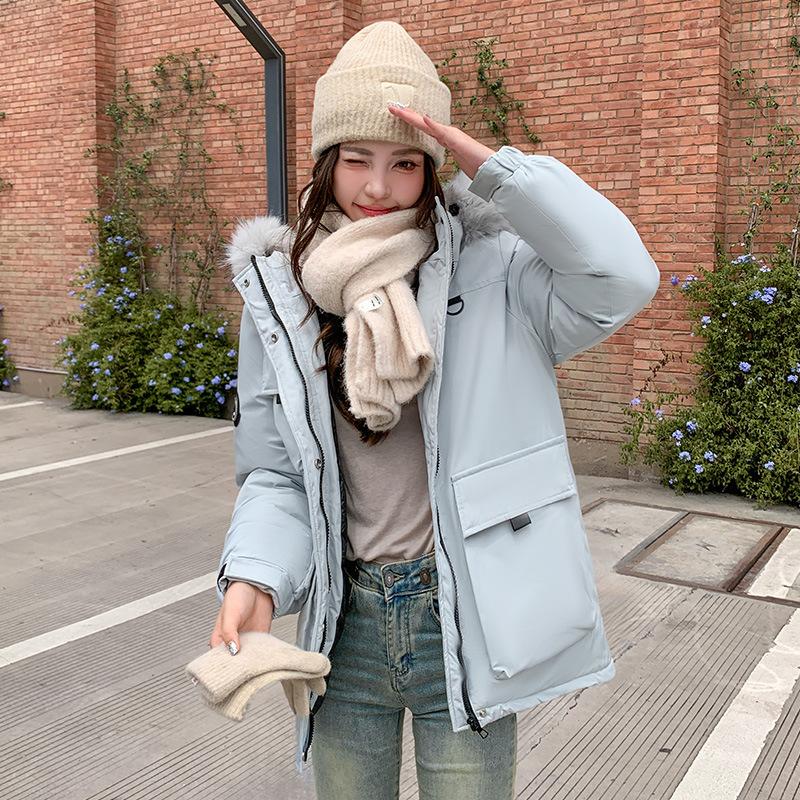

Workwear Attire, Down Jacket, Women s Winter New Style, Large Fur Collar, Thickened Loose Short Cotton Jacket XXL