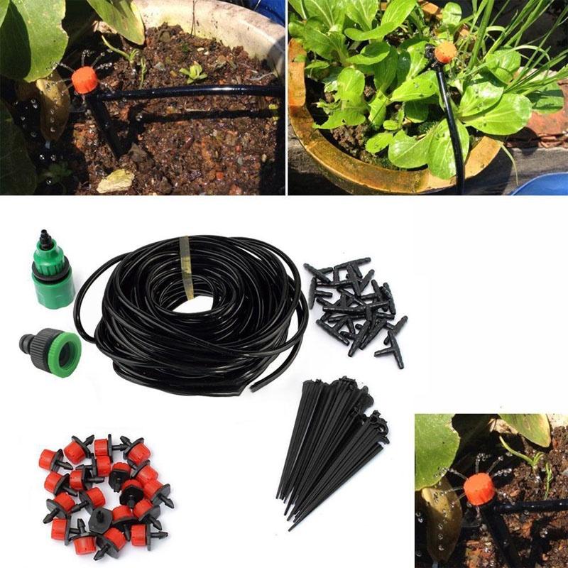 Versatile Micro Drip Water Irrigation Kit Set With Adjustable Drippers And Hose For Gardens
