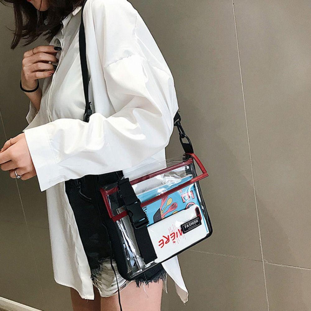 Waterproof Transparent Crossbody Bag Square Casual Shoulder Bag Casual PVC Messenger Bag  Unisex