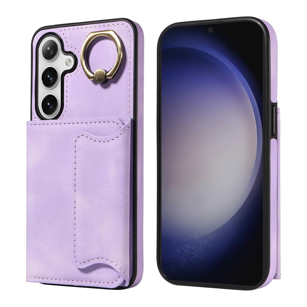 for Samsung Galaxy S24 series.for Samsung Galaxy S24, S24+, S24 Ultra Ring Bracket Card Holder Slots Cover Phone Case