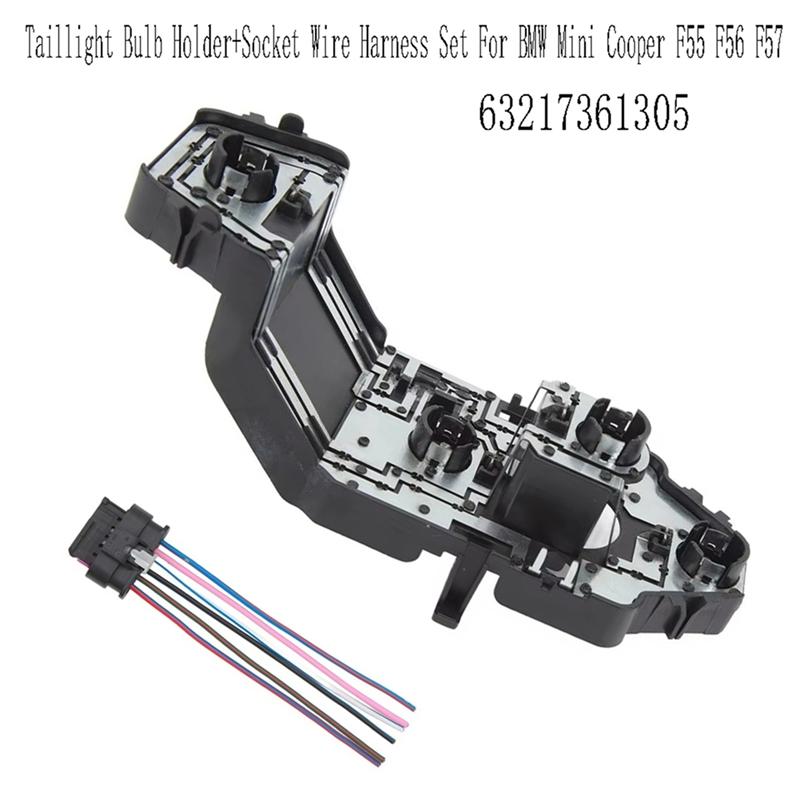 63217361305 Left/Right Taillight Bulb Holder+Socket Wire Harness Set For BMW Mini Cooper F55 F56 F57