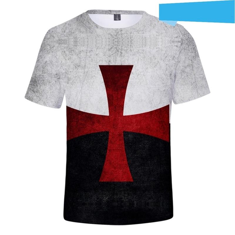 Knights Templar 3D Print T Shirt Knights Templar Fashion Casual T-shirts Men Women Hip Hop Harajuku Streetwear T Shirt Tee Tops