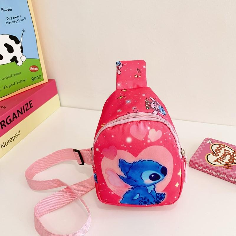 Charming Cartoon Print Backpack In Pink And Blue Lightweight Design For Kids On The Go