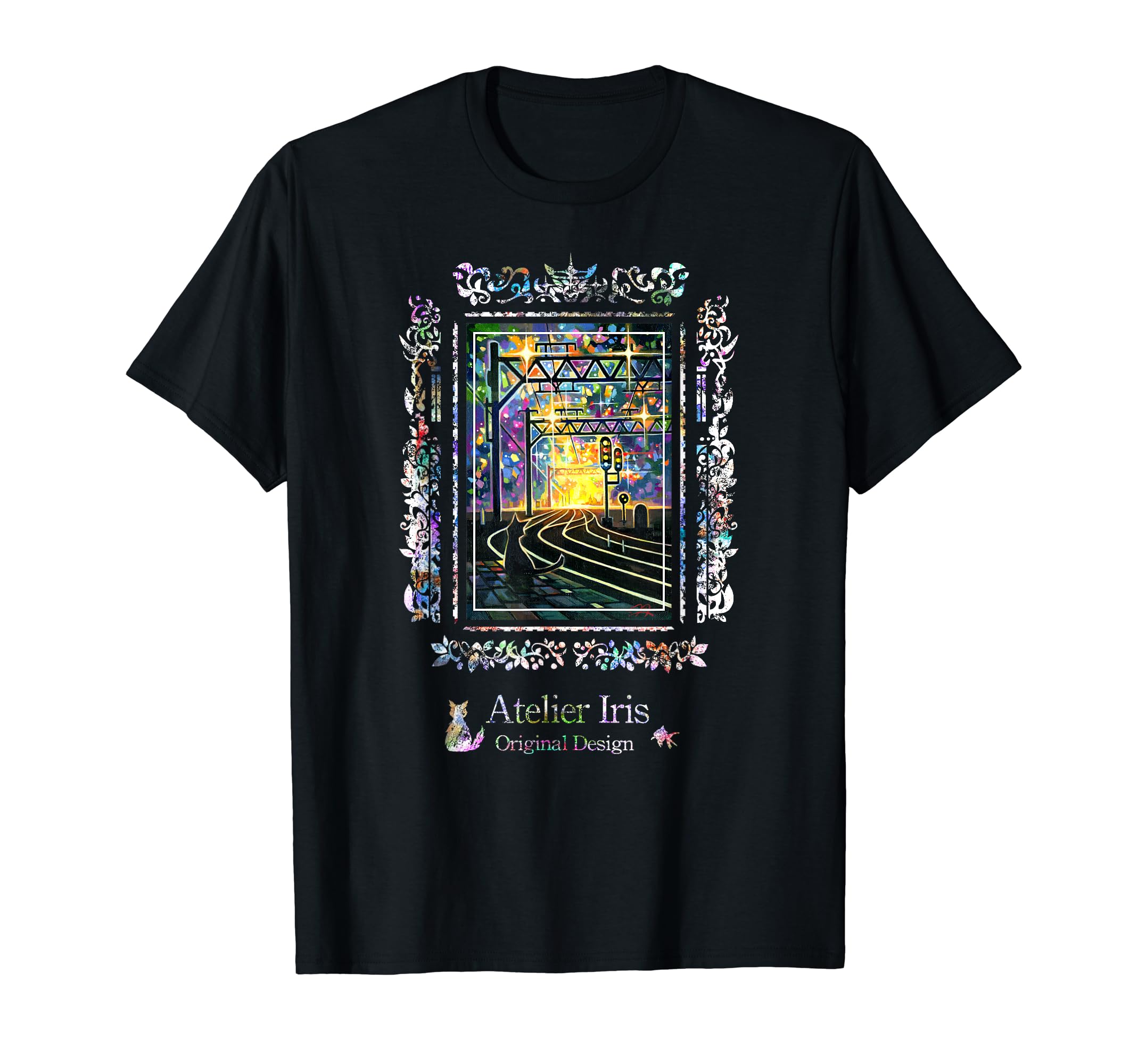 

Galaxy Railroad Station Cat T-shirt