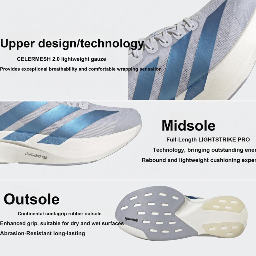 adidas Adizero Evo Sl Bequeme Passform Laufschuhe Herrenschuhe Hellgrau Weiß KI6880