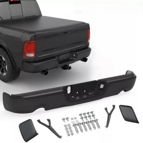 

2009-2018 Dodge RAM Rear Bumper, Dual-Row, Holeless, CH1103118 High Gloss Black