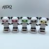 Panda Car Figurine Solar Ornament Plastic Pendant Automatic Head Swinging Induction Ornament