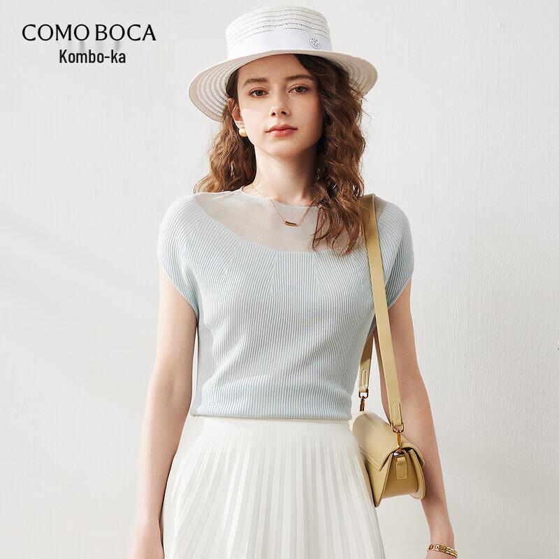 Komong Boca Women s Silk Blend Shoulder-Cut T-Shirt M