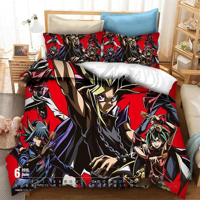 Anime Yu Gi Oh Duel Yugi Beding Set 3D Printed Suitable for Bedrom Soft Duvet Cover Set With Pilowcases Children Kids Home Textile